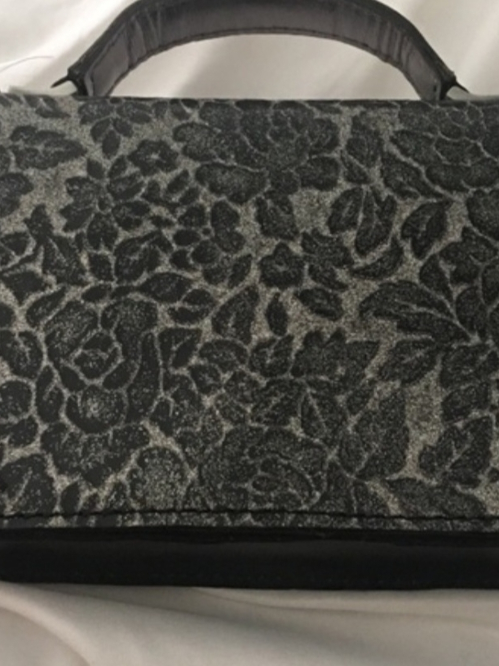 Patricia Nash Black Floral Jacquard Crossbody Bag